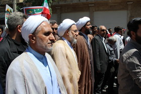 حضور آیت الله محسنی اراکی، عضو مجلس خبرگان رهبری در راهپیمایی روز قدس اراک