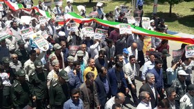 حضور کتابداران و کارمندان شهرستان قیروکارزین در راهپیمایی روز قدس