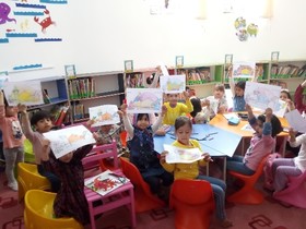 رنگ آمیزی گنبد در کتابخانه حافظ شهرکرد