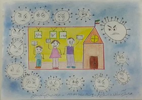 گزارش تصویری از شرکت کودکان و نوجوانان قمی در پویش نقاشی کرونا را شکست می دهیم
