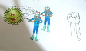 آرزوهای کودکانه کودکان گیلانی برای شکست کرونا بر روی صفحه سفید کاغذ نقش بست