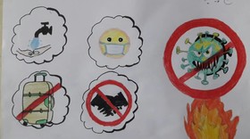 آرزوهای کودکانه کودکان گیلانی برای شکست کرونا بر روی صفحه سفید کاغذ نقش بست