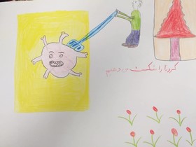 آرزوهای کودکانه کودکان گیلانی برای شکست کرونا بر روی صفحه سفید کاغذ نقش بست