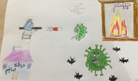 آرزوهای کودکانه کودکان گیلانی برای شکست کرونا بر روی صفحه سفید کاغذ نقش بست