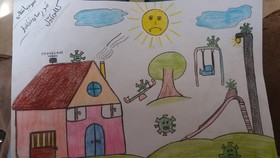 آرزوهای کودکانه کودکان گیلانی برای شکست کرونا بر روی صفحه سفید کاغذ نقش بست
