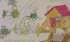 آرزوهای کودکانه کودکان گیلانی برای شکست کرونا بر روی صفحه سفید کاغذ نقش بست