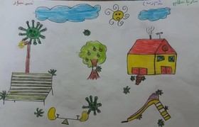 آرزوهای کودکانه کودکان گیلانی برای شکست کرونا بر روی صفحه سفید کاغذ نقش بست