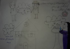 آرزوهای کودکانه کودکان گیلانی برای شکست کرونا بر روی صفحه سفید کاغذ نقش بست