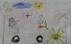 آرزوهای کودکانه کودکان گیلانی برای شکست کرونا بر روی صفحه سفید کاغذ نقش بست