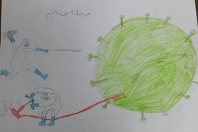 آرزوهای کودکانه کودکان گیلانی برای شکست کرونا بر روی صفحه سفید کاغذ نقش بست