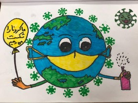 آرزوهای کودکانه کودکان گیلانی برای شکست کرونا بر روی صفحه سفید کاغذ نقش بست