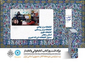 كتابخانه برتر نهادی 
كتابخانه برتر روستايی
كتابخانه علوی 
 استان زنجان 
مسئول كتابخانه: فرزانه نصيری