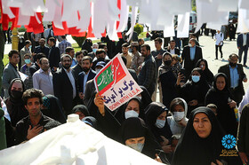 حضور مهدی رمضانی دبیرکل نهاد در مراسم تشییع پیکر دو شهید حمله دو شهید به حرم شاهچراغ (ع) در سفر استانی به کهگیلویه و بویراحمد