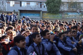 استقبال کودکان از کاروان شادی پیمایی «یار مهربان» 