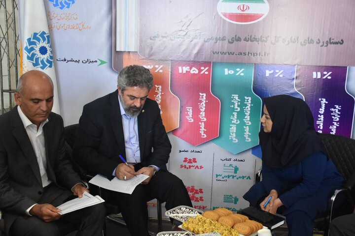 برپایی غرفه اداره کل کتابخانه های عمومی آذربایجان شرقی در همایش بزرگداشت روز ملی صنعت و معدن