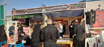 فعالیت قدمگاه کتاب اربعین در موکب شین اداره کل کتابخانه های عمومی استان ایلام