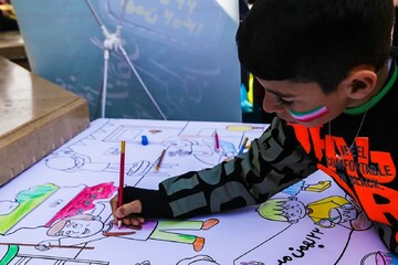 غرفه اداره کل کتابخانه های عمومی استان قم راهپیمایی 22 بهمن