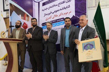 افتتاح ساختمان جدید کتابخانه عمومی خیرساز مرحوم دکتر جلالی کندری شهرستان خلیل آباد خراسان رضوی