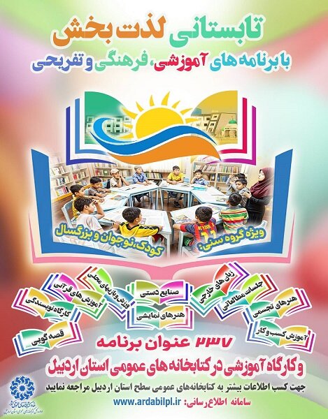 بیش از ۲۳۰ عنوان برنامه کتاب‌محور در کتابخانه‌های عمومی استان اردبیل برگزار می شود