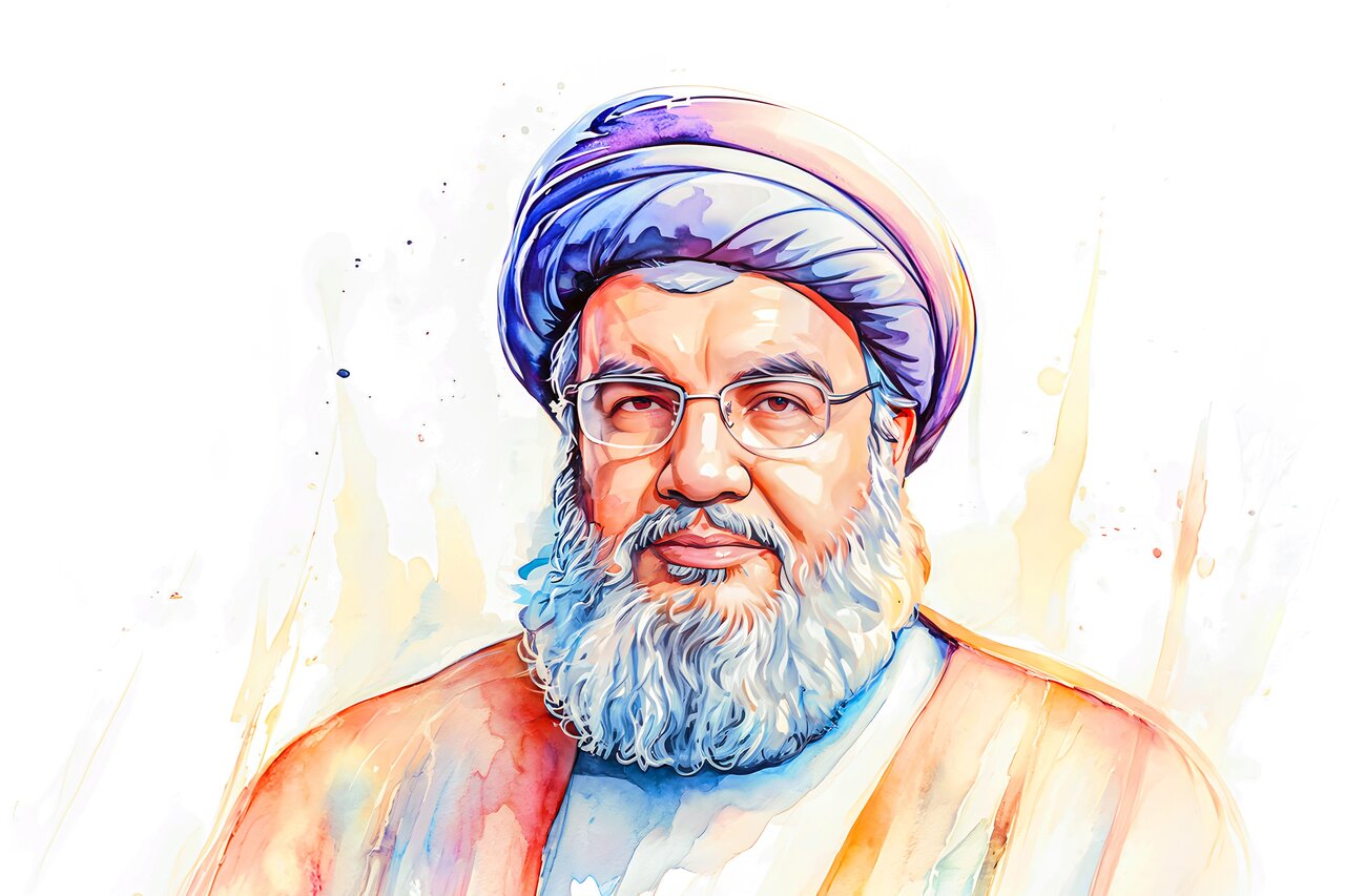 تصویرسازی شهید سیدحسن نصرالله دبیرکل حزبالله لبنان