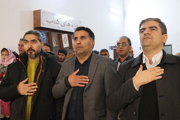 آیین افتتاح کتابخانه عمومی امام حسین(ع) روستای بزنگان شهرستان سرخس از توابع استان خراسان رضوی