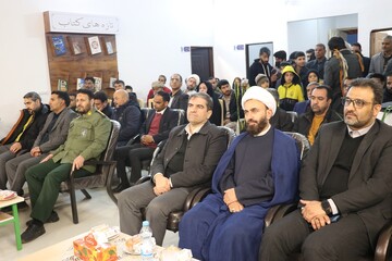 آیین افتتاح کتابخانه عمومی امام حسین(ع) روستای بزنگان شهرستان سرخس از توابع استان خراسان رضوی