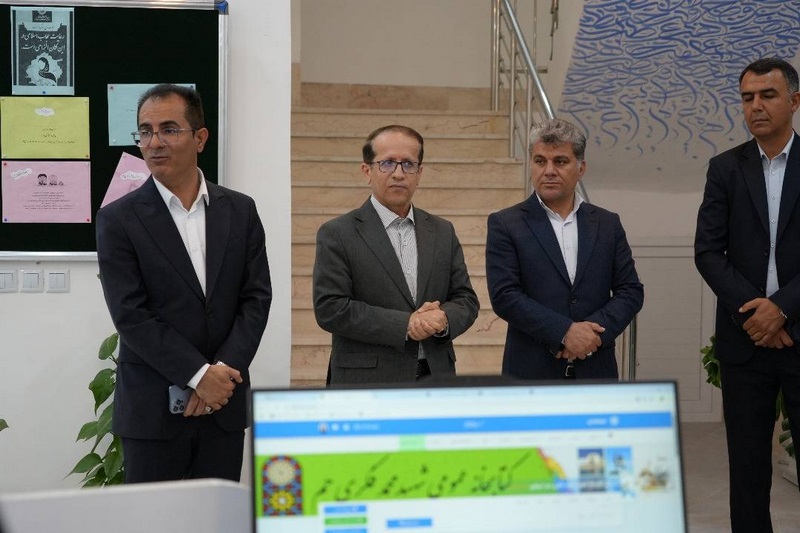 بازدید فرماندار و شهرداران شهرستان دیّر از کتابخانه عمومی شهید فکری جم