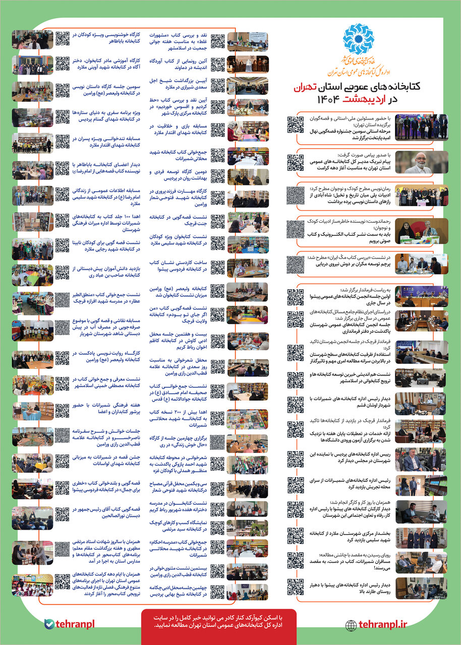 اردیبهشتی به رنگ کتاب در کتابخانه‌های عمومی استان تهران