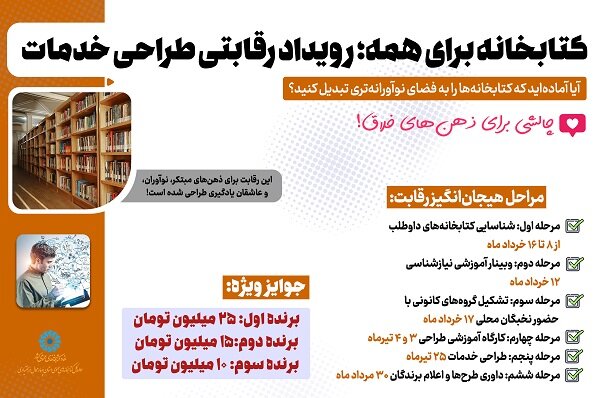 کتابخانه‌های عمومی چهارمحال و بختیاری؛ میزبان رقابت طراحی خدمات نوین