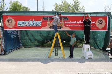 آماده سازی موکب «کتاب حسینی» اداره کل کتابخانه‌های عمومی آذربایجان‌غربی در مرز تمرچین