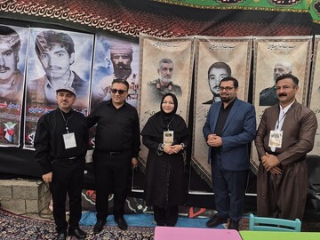 بازدید مسئولان از موکب فرهنگی کتابخانه‌های عمومی کردستان در مرز باشماق