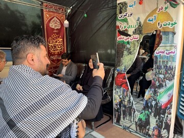 پویش «غزه تکرار کربلا» در موکب «کتاب حسینی»