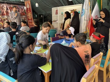 نقاشی و رنگ آمیزی در موکب «کتاب حسینی»