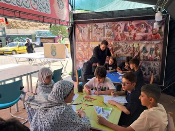 نقاشی و رنگ آمیزی در موکب «کتاب حسینی»