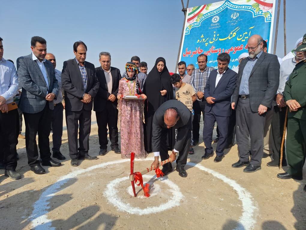 پروژه بنای جدید کتابخانه عمومی روستابی حاضرمیل شهرستان دهلران کلنگ‌زنی شد