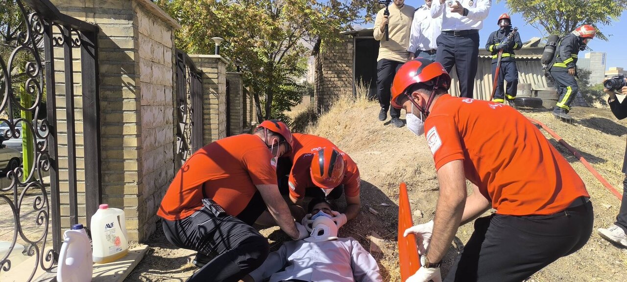 مانور پدافند غیرعامل در کتابخانه مرکزی خرم‌آباد برگزار شد