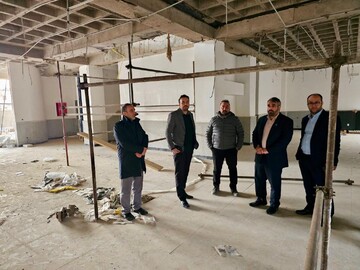 بازدید از کتابخانه در حال ساخت شریف آباد