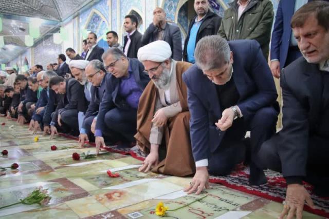عطرافشانی مزار شهدا و تجدید بیعت با آرمان‌های انقلاب اسلامی