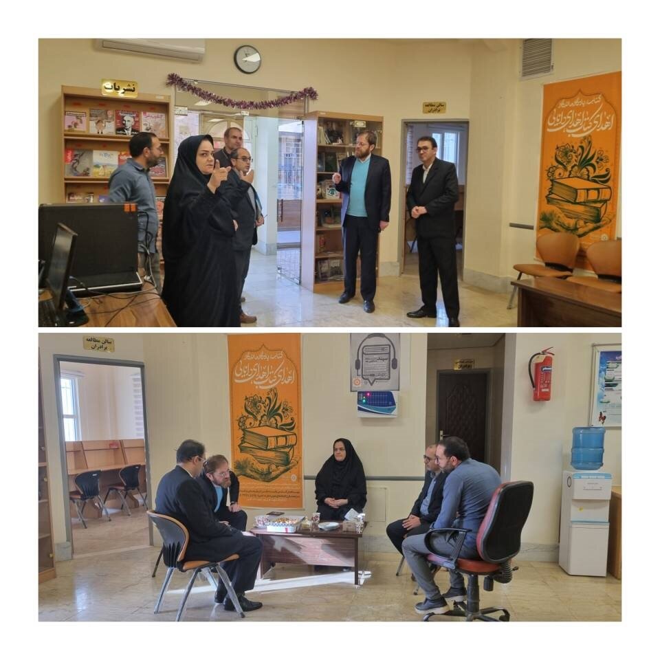 بازدید از کتابخانه ها و دیدار با مقامات و مسئولین فرهنگی شهرستان گرمی
