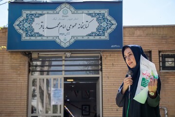 کاشت نهال در کتابخانه عمومی امام محمدباقر(ع) آبیک
