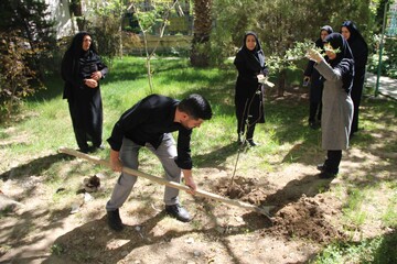 کاشت نهال ثمرده در کتابخانه‌های منتخب اصفهان؛ گرامیداشت یاد رهبر شهید انقلاب