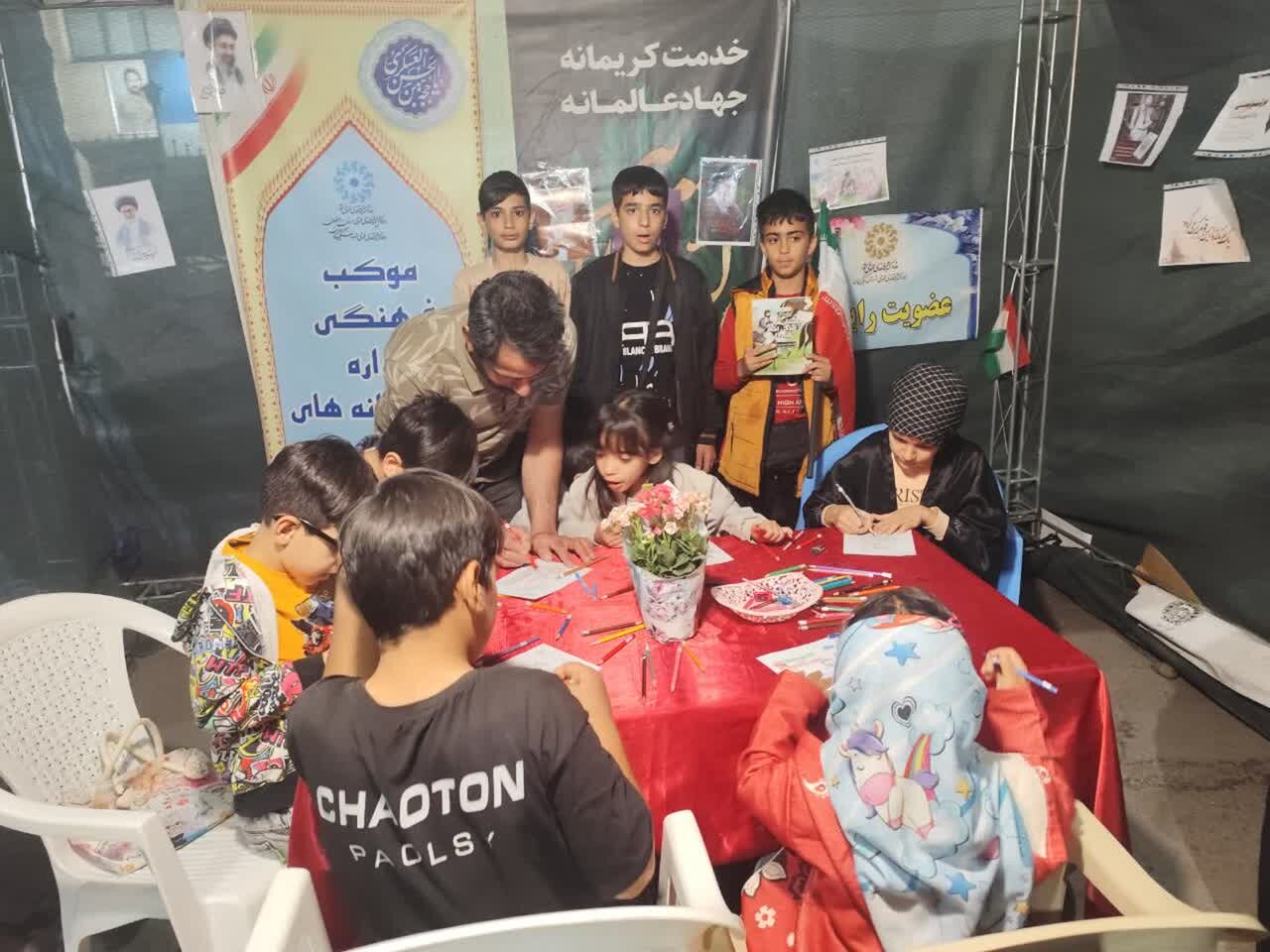 برپایی موکب فرهنگی در تجمعات شبانه شهرستان گلپایگان