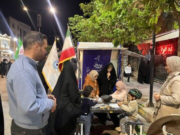 ایستگاه فرهنگی کتابخانه سیار شهرستان ابهر در تجمعات شبانه مردم