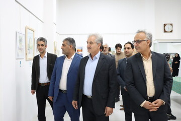 نمایشگاه نقاشی آبرنگ در کتابخانه امام هادی(ع) شهرستان مهریز افتتاح شد