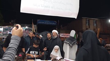 میز خدمت و برنامه‌های فرهنگی کتابخانه‌های عمومی پلدختر در تجمعات شبانه مردمی محرم