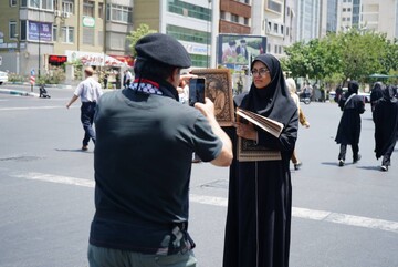 موکب «باید برخاست» نهاد کتابخانه‌های عمومی کشور در مراسم وداع و بدرقه رهبر شهید