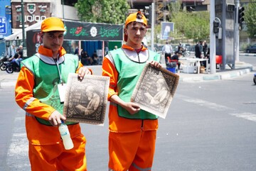 موکب «باید برخاست» نهاد کتابخانه‌های عمومی کشور در مراسم وداع و بدرقه رهبر شهید