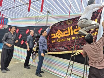 استقرار موکب فرهنگی کتابخانه‌های عمومی کردستان در مرز باشماق برای استقبال از زائران حسینی
