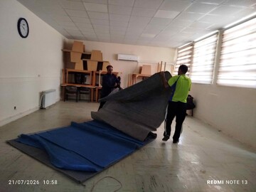 قاب‌های ماندگار از آماده‌سازی موکب «حسینیه کتاب» در مهران
