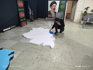 قاب‌های ماندگار از آماده‌سازی موکب «حسینیه کتاب» در مهران